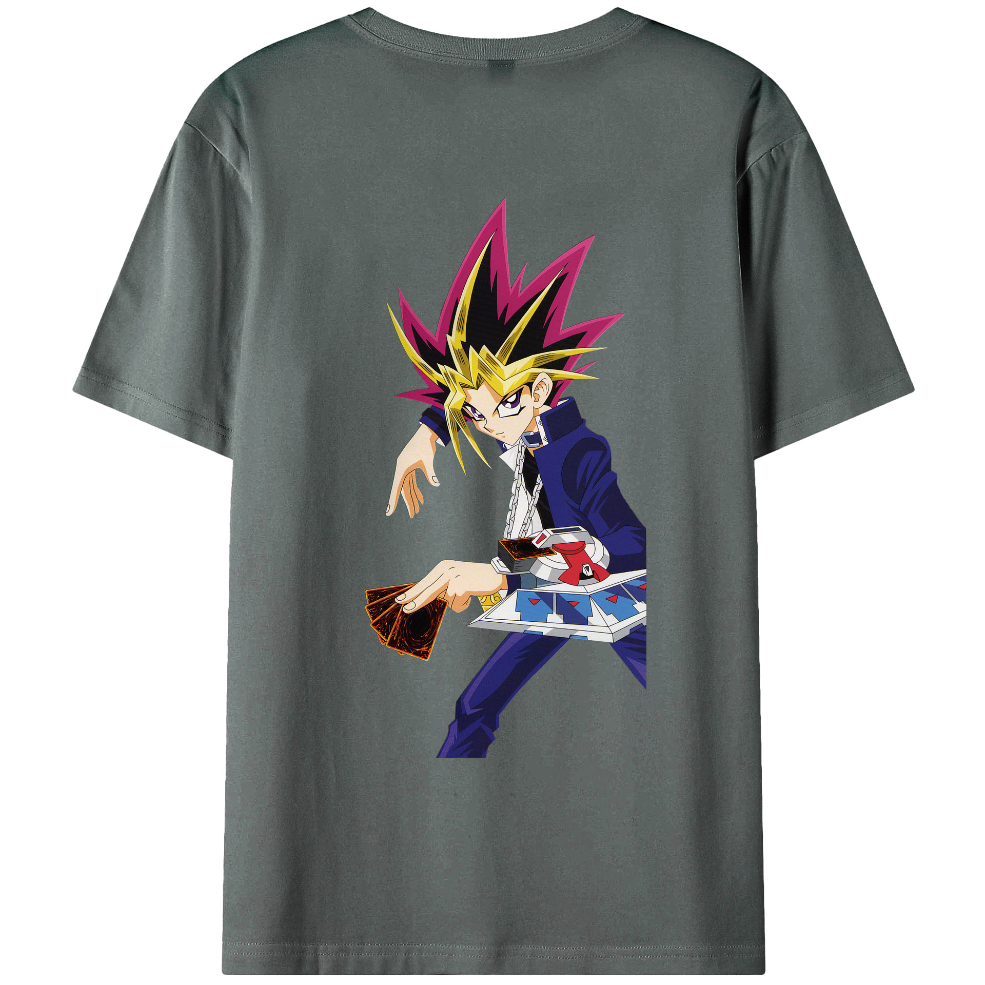 （画像用） 遊☆戯☆王 Yu-Gi-Oh! 綿100％ メンズ半袖Tシャツ（バックプリント） 通気性
